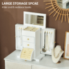 4-Tier Large Jewellery Box with Mirror and 2 Drawers, White