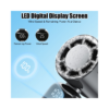 Portable USB Rechargeable Mini Turbo Cooling Fan with LED Display – Dark Grey