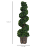 PE Set of 2 Artificial Boxwood Spiral Topiary Plant Tree's Green PE Set of 2 Artificial Boxwood Spiral Topiary Plant Tree's Green - Image 3