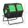 Outsunny 130L Compost Bin Dual Chamber Rotating Composter w/ Ventilation Holes - Image 3