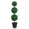 PE Set of 2 Artificial Boxwood Three Balls Topiary Plant Tree's Green PE Set of 2 Artificial Boxwood Three Balls Topiary Plant Tree's Green - Image 3