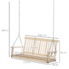 Wooden 2-Seater Poch Swing Chair Hanging Hammock Chains Wooden 2-Seater Poch Swing Chair Hanging Hammock Chains - Image 3
