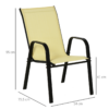 Set of 4 Garden Dining Chair Set Outdoor w/ High Back Armrest Beige Outsunny Set of 4 Garden Dining Chair Set Outdoor w/ High Back Armrest Beige Outsunny - Image 3