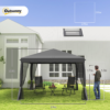 Heavy Duty Pop Up Gazebo with Removable Mesh Sidewall Netting Gray Heavy Duty Pop Up Gazebo with Removable Mesh Sidewall Netting Gray - Image 3
