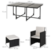Rattan Dining Set, 11 PC-Black - Image 3