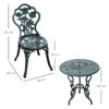 3 Pcs Cast Aluminum Bistro Set-Green 3 Pcs Cast Aluminum Bistro Set-Green - Image 3