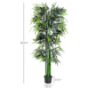 Artificial Bamboo Tree Plant, 1.8 m-Green Bamboo/ Black Pot - Image 3
