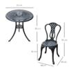 3 Pc Cast Aluminium Bistro Set - Image 3