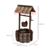 Wishing Well Planter Bucket, 60Lx55Wx 114H cm-Brown Wishing Well Planter Bucket, 60Lx55Wx 114H cm-Brown - Image 3