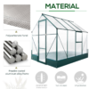 Garden Walk-in Aluminium Greenhouse Polycarbonate with Plant Bed - Image 3