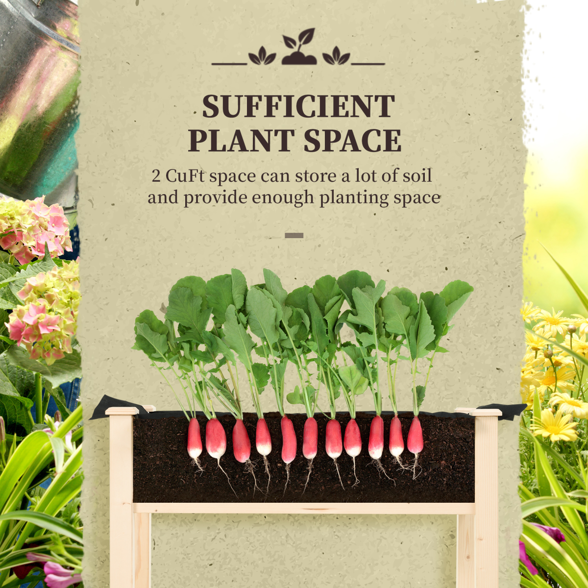 Raised Wood Garden Bed Planter Raised Wood Garden Bed Planter - Image 3