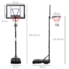 1.55-2.1m Basketball Hoop and Stand with Fillable Base and Wheels, Black