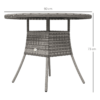 Outdoor PE Rattan Dining Table with Wood-Plastic Composite Top, Grey Outdoor PE Rattan Dining Table with Wood-Plastic Composite Top, Grey