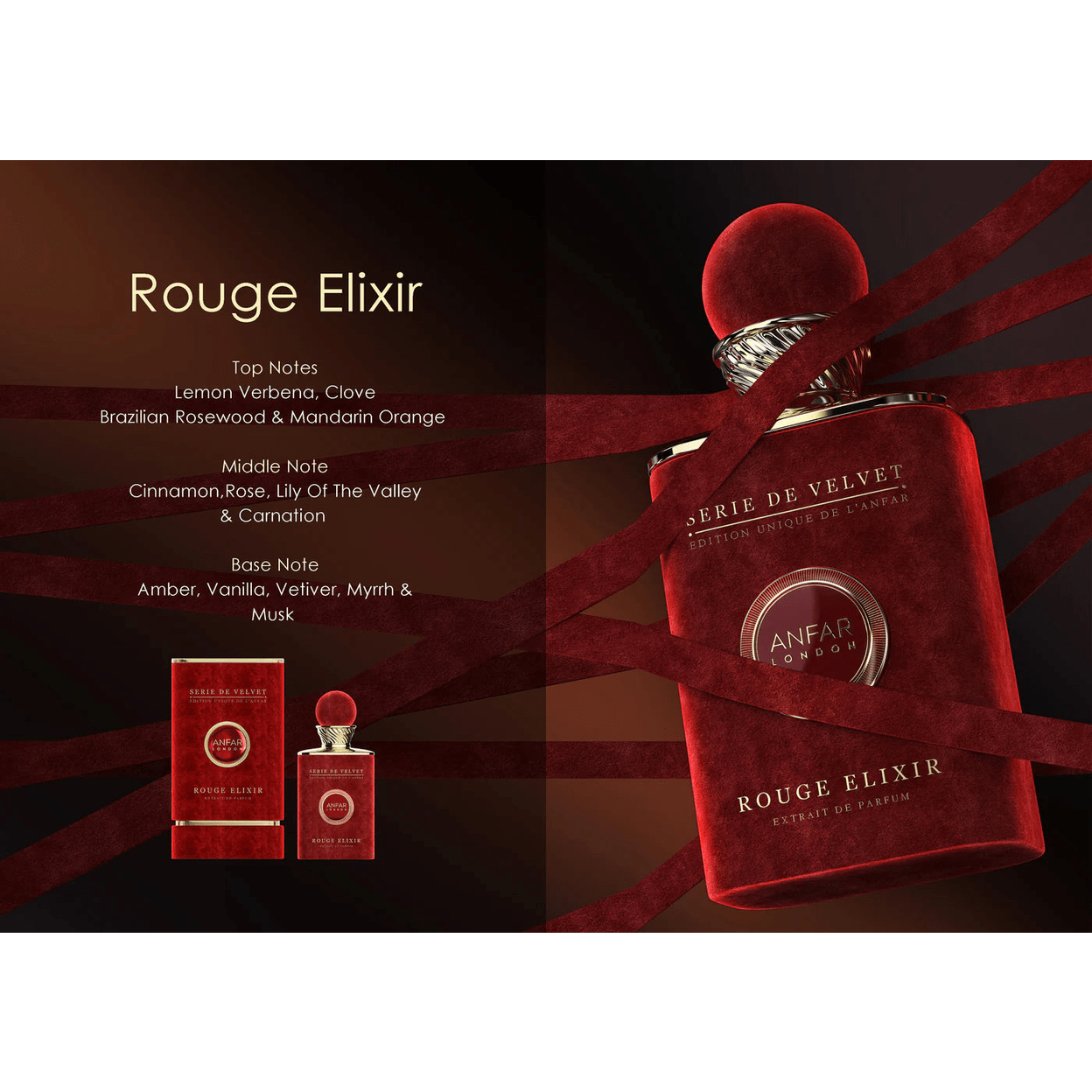 Anfar London Rouge Elixir Pour Femme Extrait de Parfum 100ml Anfar London Rouge Elixir Pour Femme Extrait de Parfum 100ml - Image 3