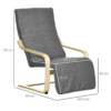 Lounge Chair Recliner Adjustable Footrest Home Dark Grey