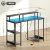 HOMCOM Computer Desk Reversible Home Office Desk with Storage Black