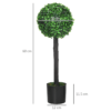 Set of 2 Artificial Boxwood Ball Trees in Pots – 60cm Indoor Outdoor Plants Set of 2 Artificial Boxwood Ball Trees in Pots – 60cm Indoor Outdoor Plants - Image 3