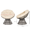 360??Swivel Rattan Papasan Moon Bowl Chair Round Outdoor w/ Padded Outsunny 360??Swivel Rattan Papasan Moon Bowl Chair Round Outdoor w/ Padded Outsunny