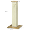 80cm Sisal Rope Scratching Post w/ Toy Ball - White