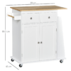 Kitchen Island Storage Rubber Wood Top, 3-Tier Spice Rack,