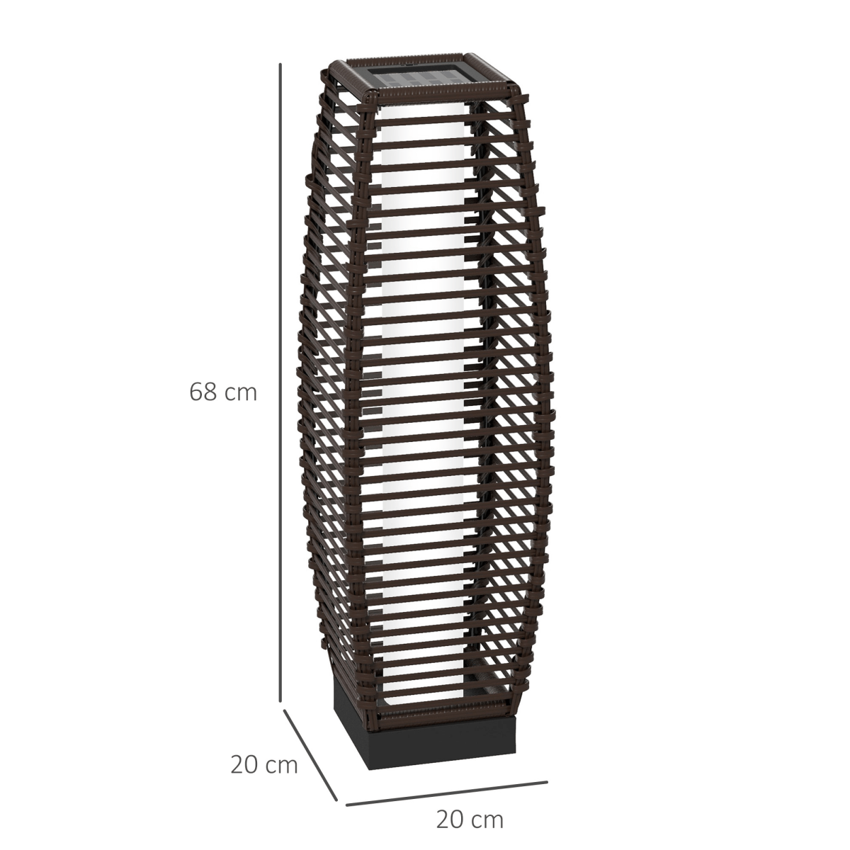 Rattan Solar Floor Lamp with Auto On/Off LED Light, Brown Rattan Solar Floor Lamp with Auto On/Off LED Light, Brown - Image 3