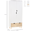 Particle Board 2-Drawer Wardrobe White/Oak Particle Board 2-Drawer Wardrobe White/Oak