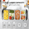 Electric Food Warmer 5 Tray 9.2L Buffet Server with Lids, Silver