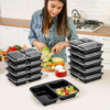 VINSANI 20pk 3 COMPARTMENTS MEAL PREP CONTAINERS 1010477 VINSANI 20pk 3 COMPARTMENTS MEAL PREP CONTAINERS 1010477