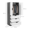 2 Door Grey Wardrobe with 3 Drawers and Hanging Rail 2 Door Grey Wardrobe with 3 Drawers and Hanging Rail