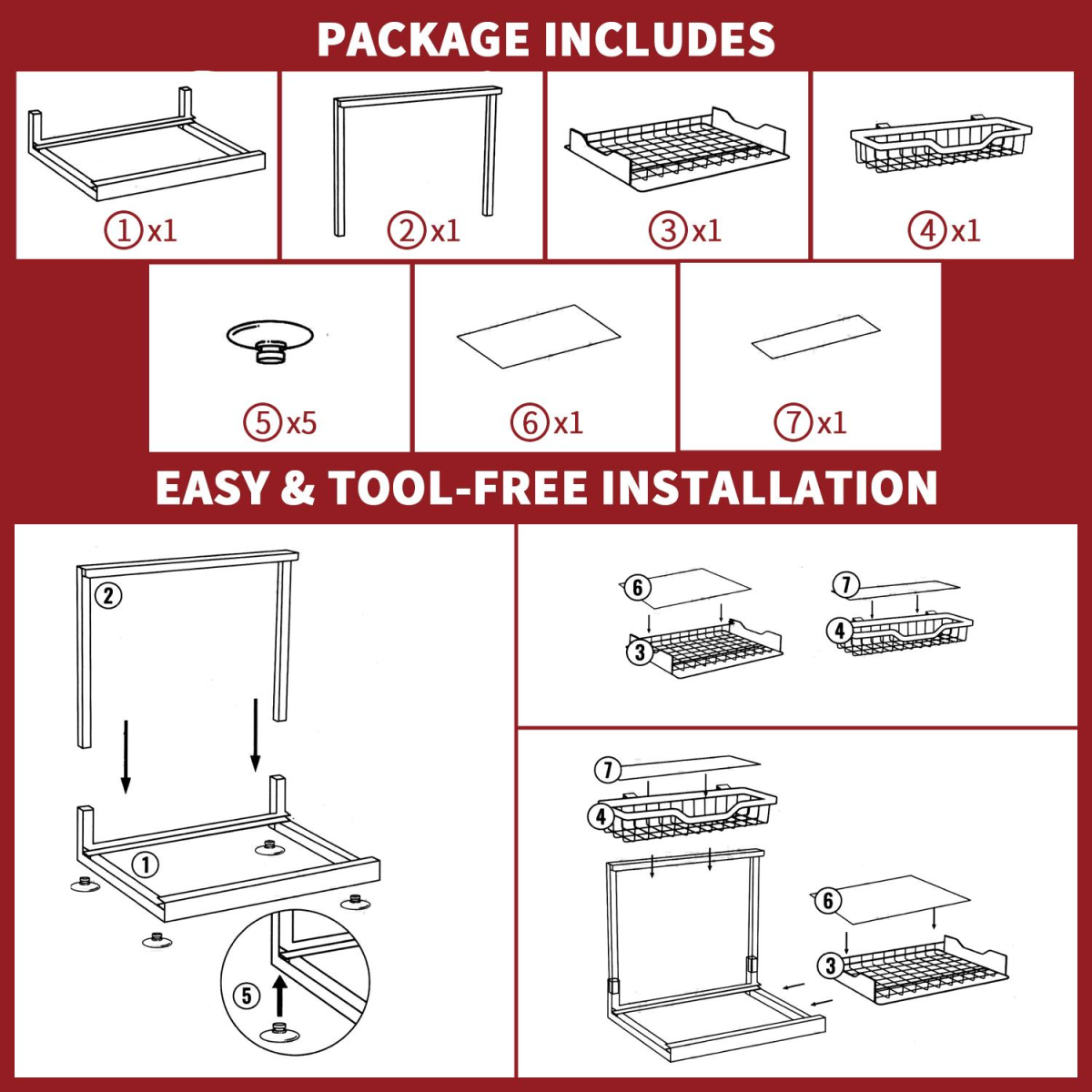 Metal Under Sink Storage Rack Metal Under Sink Storage Rack - Image 3