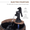 Outsunny Wood Barrel Pump Garden Fountain Water Feature Flower Planter Stand New - Image 6