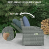 6 Piece Padded Outdoor Rattan Sofa Set with Recliner, Footstools and Table 6 Piece Padded Outdoor Rattan Sofa Set with Recliner, Footstools and Table