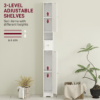 20cm Slim Bathroom Storage Cabinet with Adjustable Shelves, White