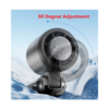 Portable USB Rechargeable Mini Turbo Cooling Fan with LED Display – Dark Grey
