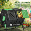 Outsunny 130L Compost Bin Dual Chamber Rotating Composter w/ Ventilation Holes - Image 4