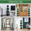 PE Set of 2 Artificial Boxwood Three Balls Topiary Plant Tree's Green PE Set of 2 Artificial Boxwood Three Balls Topiary Plant Tree's Green - Image 4