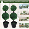 PE Set of 2 Artificial Boxwood Ball Topiary Plant Tree's Green PE Set of 2 Artificial Boxwood Ball Topiary Plant Tree's Green - Image 4