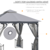 Gazebo Party Tent Canopy Sun Shade for Patio Garden Light Grey 3x3(m) Outsunny - Image 4