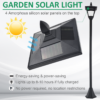 Outsunny Solar Powered Lamp Post, IP44, 18Lx18Wx160H cm-Black Outsunny Solar Powered Lamp Post, IP44, 18Lx18Wx160H cm-Black - Image 4