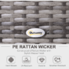 4-Seater Half Moon Shaped Rattan Outdoor Garden Furniture Set Grey - Image 4