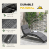 Garden Patio Rattan Wicker Folding Sun Lounger Cushion Grey Garden Patio Rattan Wicker Folding Sun Lounger Cushion Grey - Image 4