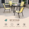Set of 4 Garden Dining Chair Set Outdoor w/ High Back Armrest Beige Outsunny Set of 4 Garden Dining Chair Set Outdoor w/ High Back Armrest Beige Outsunny - Image 4