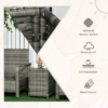 3 PCs PE Rattan Garden Sofa Set w/ 2 Chairs & Storage Table Mixed Grey 3 PCs PE Rattan Garden Sofa Set w/ 2 Chairs & Storage Table Mixed Grey - Image 4