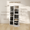360° Swivel Jewellery Cabinet with Full-Length Mirror and Storage, White