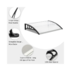 【Same Code：48202358】HT-120 x 80 Household Application Door & Window Rain Cover Eaves Canopy White & Black Bracket - Image 4