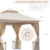 Metal Gazebo With Sides Beige 3m x 3m Waterproof Gazebo Metal Gazebo With Sides Beige 3m x 3m Waterproof Gazebo - Image 4