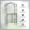 Metal Decorative Backyard Arch Gate Garden Arbor for Climbing Plants Outsunny Metal Decorative Backyard Arch Gate Garden Arbor for Climbing Plants Outsunny - Image 4
