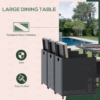 Rattan Dining Set, 11 PC-Black - Image 4