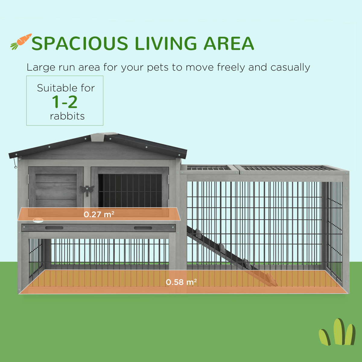 Rabbit Hutch and Outdoor Pet House with Run and Ramp Rabbit Hutch and Outdoor Pet House with Run and Ramp - Image 4