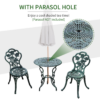 3 Pcs Cast Aluminum Bistro Set-Green 3 Pcs Cast Aluminum Bistro Set-Green - Image 4